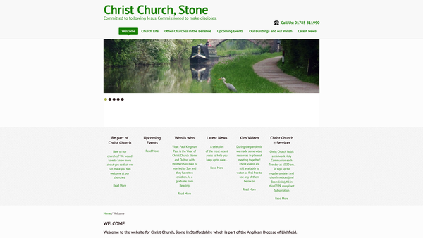 Screenshot of the The Parochial Church Council Of The Ecclesiastical Parish Of Christ Church Stone website