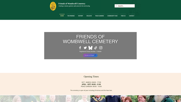 Screenshot of the Friends Of Wombwell Cemetery C.I.O. website