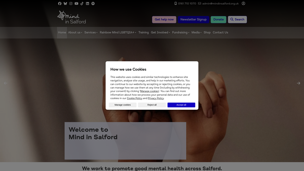 Screenshot of the Mind In Salford website