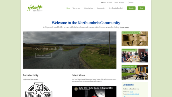 Screenshot of the The Northumbria Community Trust website