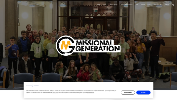 Screenshot of the Missional Generation website