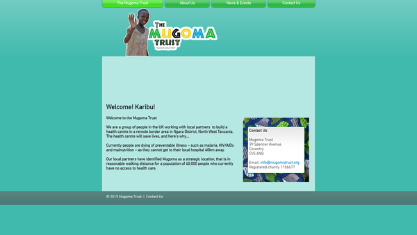 Screenshot of the The Mugoma Trust website