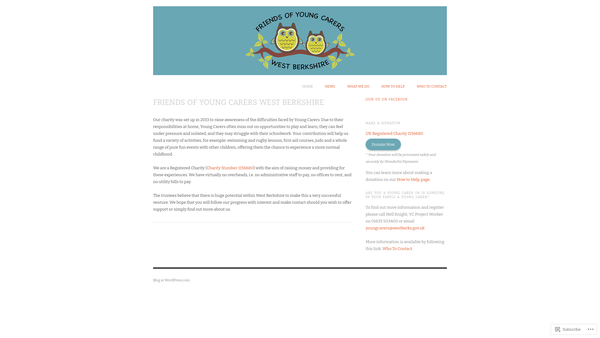 Screenshot of the Friends Of Young Carers (West Berkshire) website