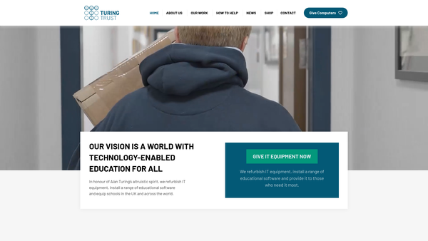 Screenshot of the The Turing Trust website
