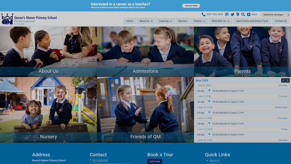 Screenshot of the Friends Of Queens Manor website