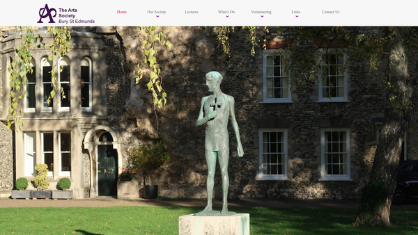 Screenshot of the The Arts Society Bury St Edmunds website