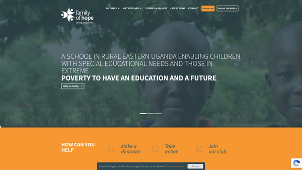 Screenshot of the Family Of Hope website