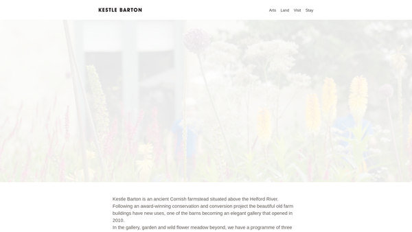 Screenshot of the The Kestle Barton Trust website