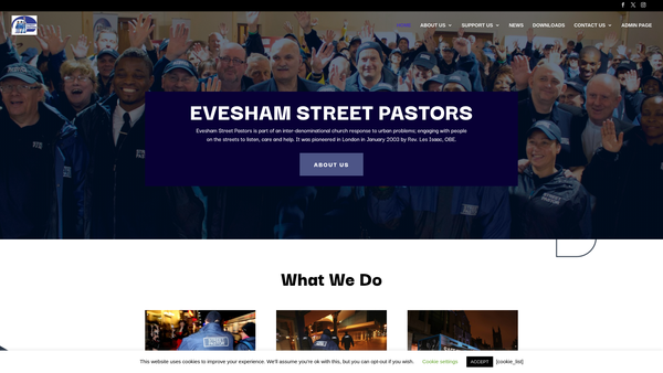 Screenshot of the Evesham Street Pastors website