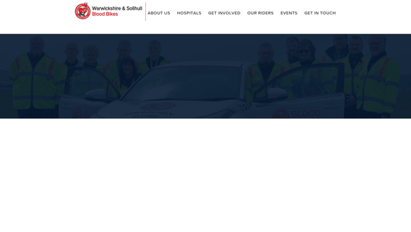 Screenshot of the Warwickshire And Solihull Blood Bikes website