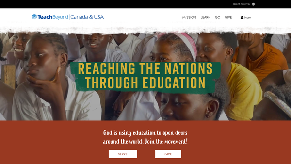 Screenshot of the Teachbeyond website