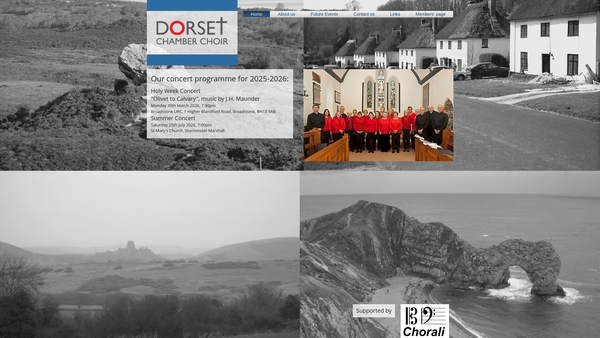 Screenshot of the Dorset Chamber Choir website