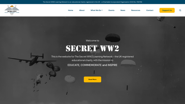 Screenshot of the The Secret Ww2 Learning Network website