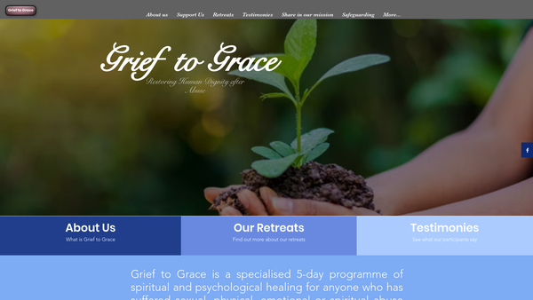 Screenshot of the Grief To Grace website