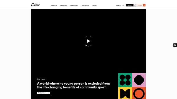 Screenshot of the Access Sport CIO website