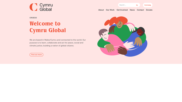 Screenshot of the Welsh Centre For International Affairs / Canolfan Materion Rhyngwladol Cymru website
