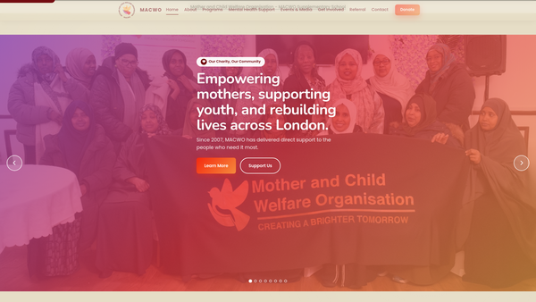 Screenshot of the Mother And Child Welfare Organisation website