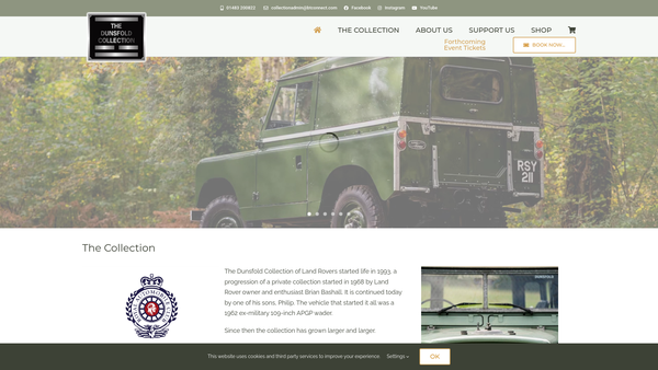 Screenshot of the Dunsfold Collection website