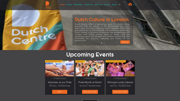 Screenshot of the The Dutch Centre website