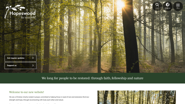 Screenshot of the The Woodlands House of Prayer website