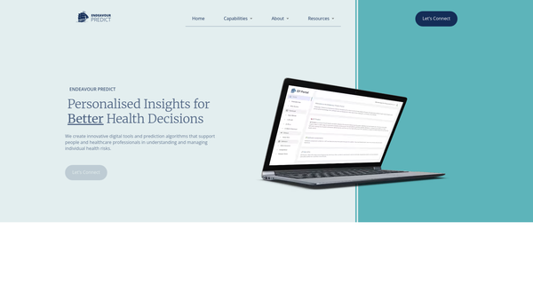 Screenshot of the Endeavour Health Charity Trust website