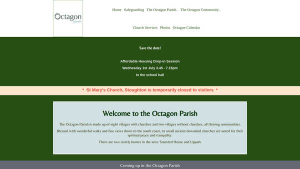Screenshot of the The Parochial Church Council For The Ecclesiastical Parish Of The Octagon website
