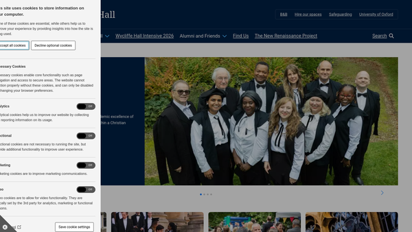 Screenshot of the Wycliffe Hall website