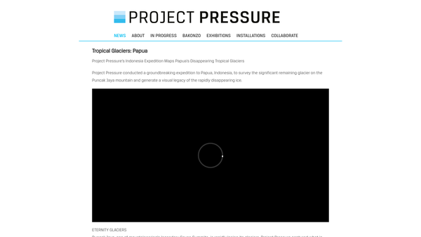 Screenshot of the Project Pressure Archive website