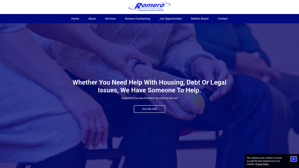 Screenshot of the Romero Communities website