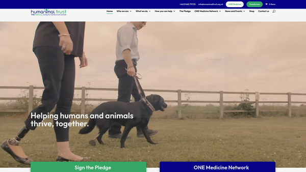Screenshot of the Humanimal Trust website