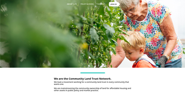 Screenshot of the National Community Land Trust Network website