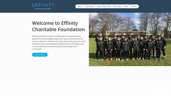 Screenshot of the Effinity Charitable Foundation website