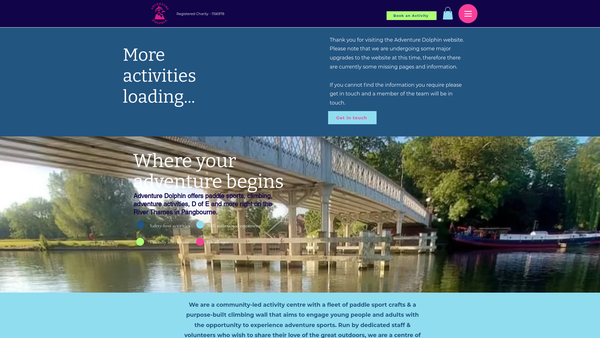 Screenshot of the The Adventure Dolphin (Pangbourne) Charity website