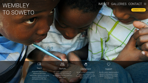 Screenshot of the The Wembley To Soweto Foundation website