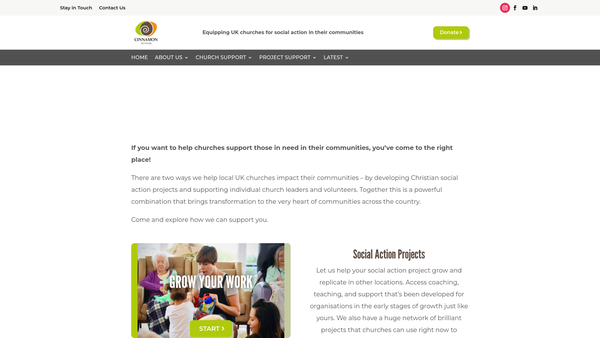 Screenshot of the The Cinnamon Network website