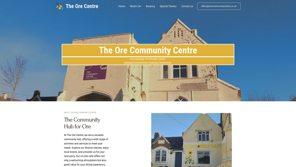 Screenshot of the Ore Community Association website