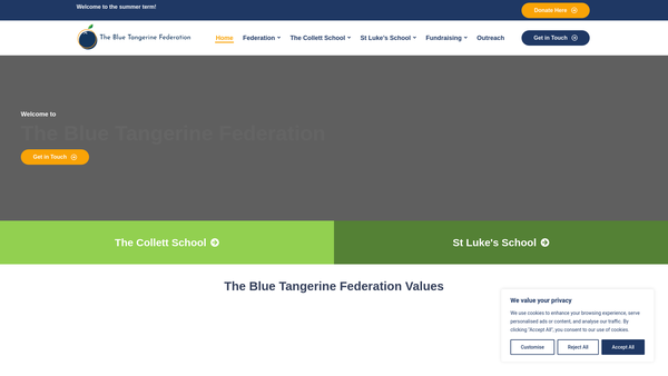 Screenshot of the Friends Of Collett website
