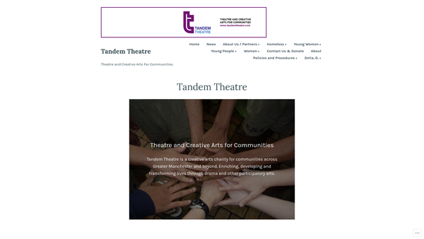 Screenshot of the Tandem Theatre website