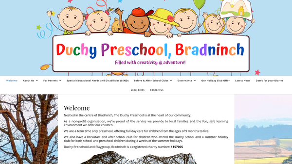 Screenshot of the Duchy Preschool And Playgroup website