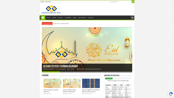 Screenshot of the Albanian European Trust website
