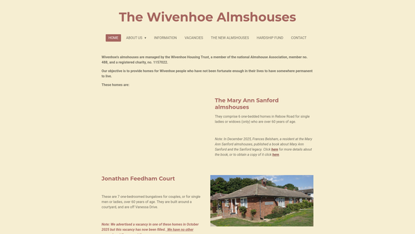 Screenshot of the Wivenhoe Housing Trust [Wht] website