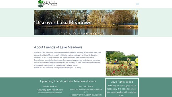 Screenshot of the Friends Of Lake Meadows website