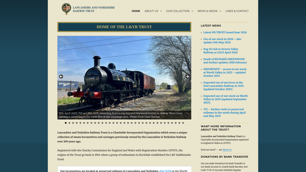 Screenshot of the Lancashire And Yorkshire Railway Trust website