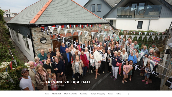 Screenshot of the Trevone Village War Memorial Hall website