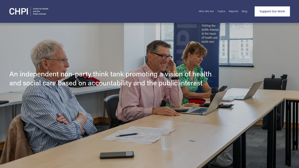 Screenshot of the Centre For Health And The Public Interest (Chpi) website