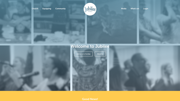 Screenshot of the Jubilee Church Solihull website