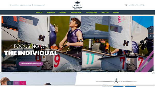 Screenshot of the Royal Hospital School Charitable Trust website