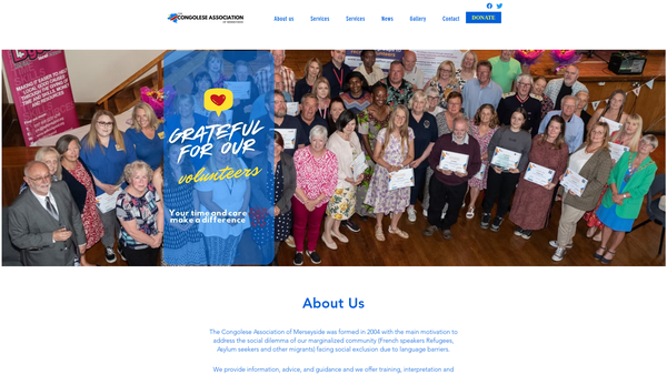 Screenshot of the The Congolese Association Of Merseyside website