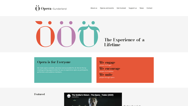 Screenshot of the Opera Sunderland website