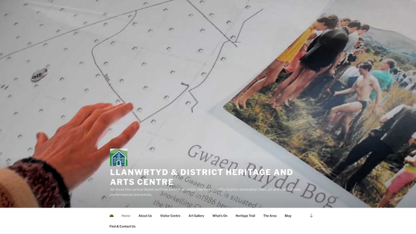 Screenshot of the Llanwrtyd & District Heritage And Arts Centre website